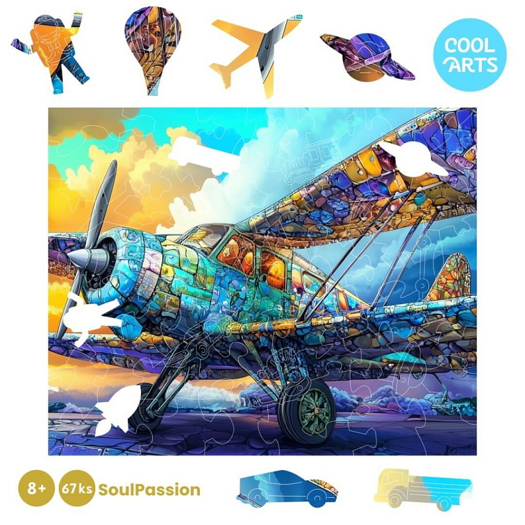 Farebné lietadlo - SoulPassion (67 ks) - Drevené puzzle