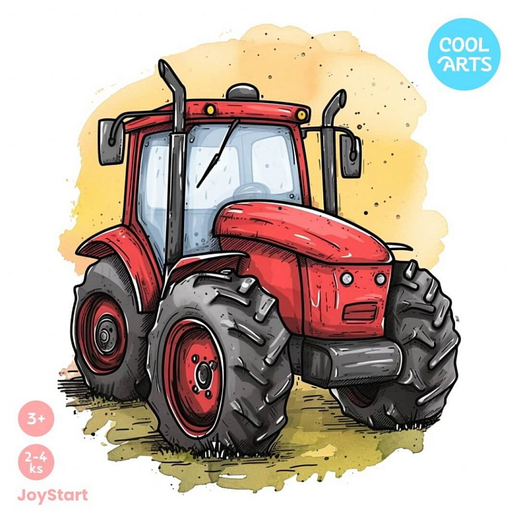 Červený traktor - JoyStart - Drevené puzzle