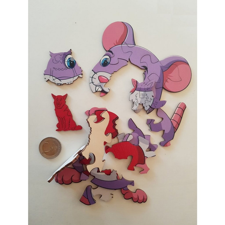 Drevené puzzle - Myška - Séria pre začiatočníkov