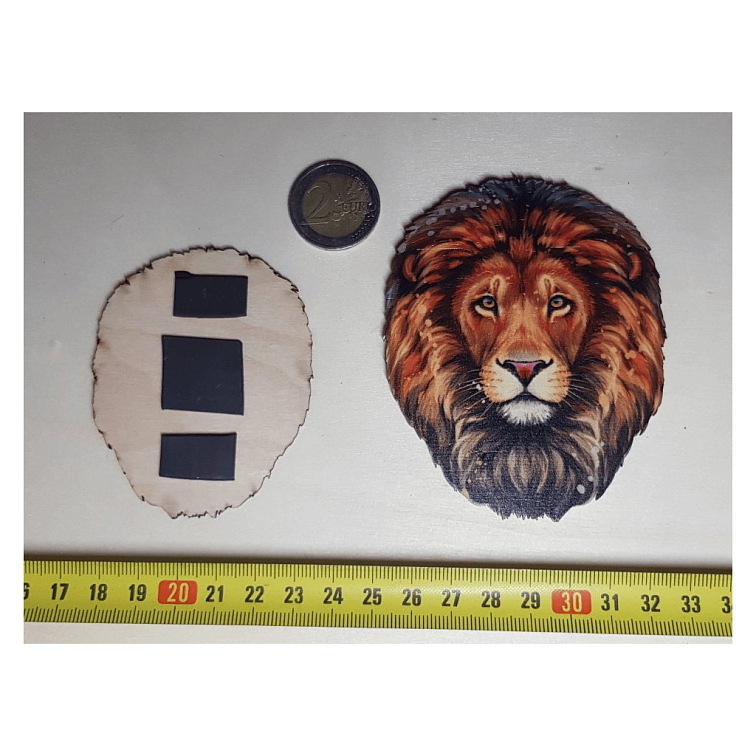 Pokojný lev - Drevená magnetka - CoolArts