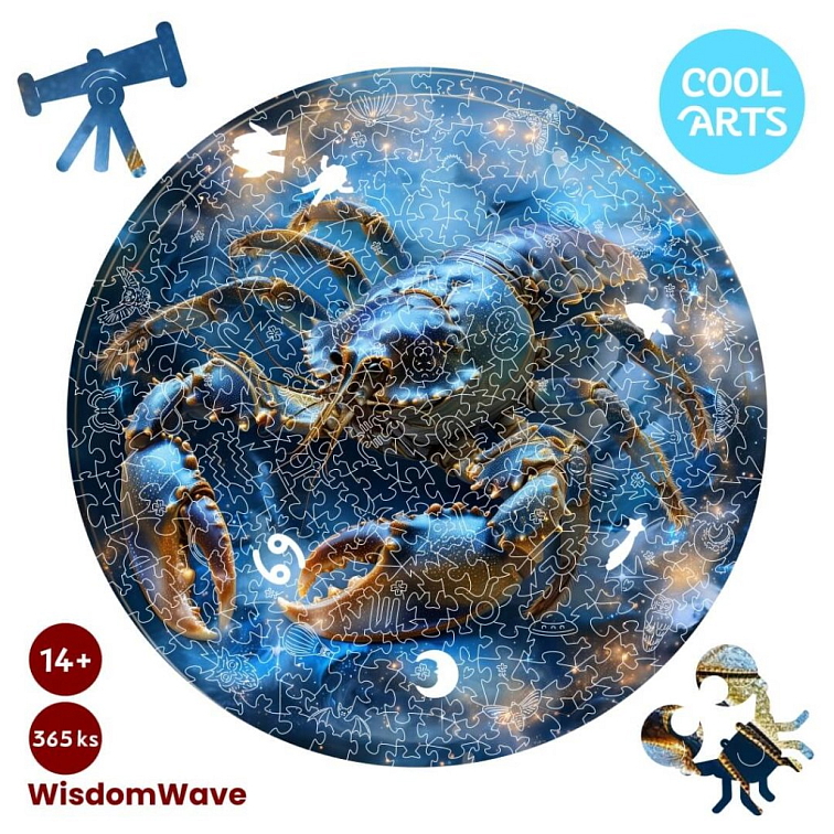 Rak na oblohe - Znamenie zverokruhu - WisdomWave (365 ks) - Drevené puzzle