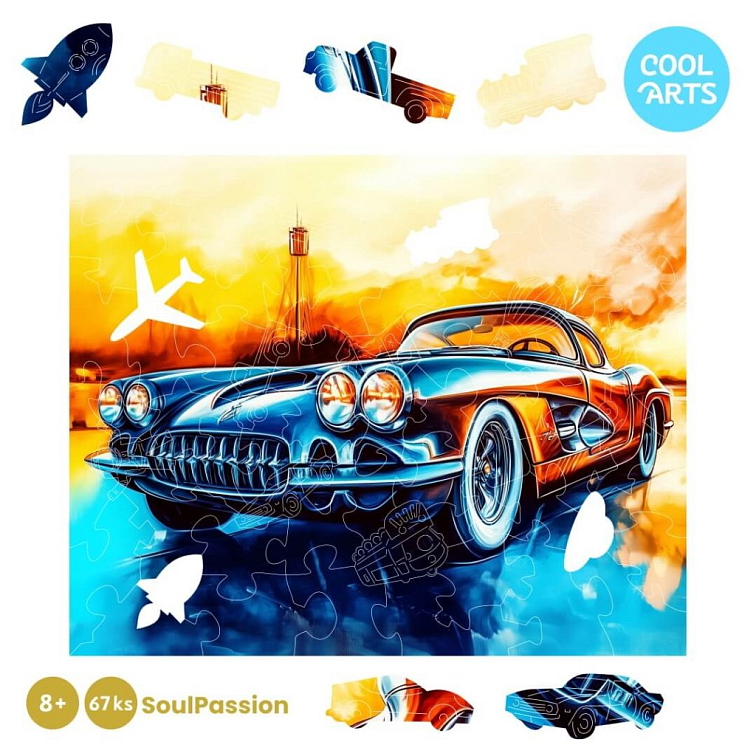 Ohnivé auto - SoulPassion (67 ks) - Drevené puzzle