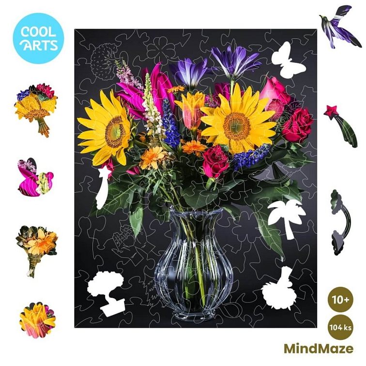 Farebná kytica - MindMaze (104 ks) - Drevené puzzle