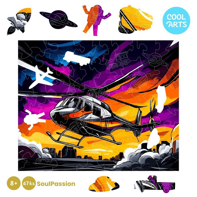 Helikoptéra noci - SoulPassion (67 ks) - Drevené puzzle
