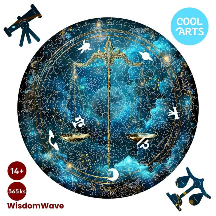 Váhy na oblohe - Znamenie zverokruhu - WisdomWave (365 ks) - Drevené puzzle