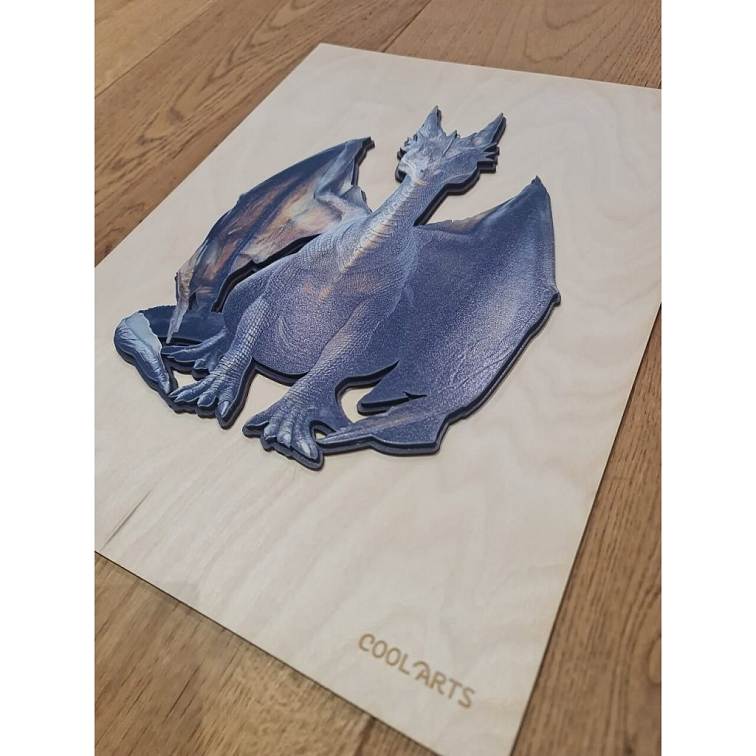 Drak Drakom - Drevený obraz na stenu