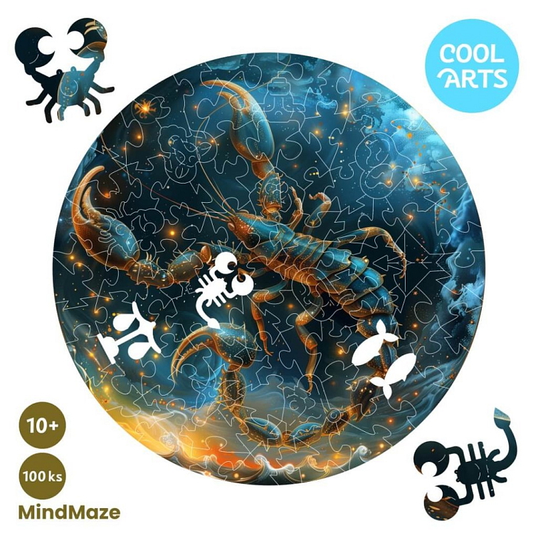 Nebeský škorpión - Znamenie zverokruhu - MindMaze (100 ks) - Drevené puzzle