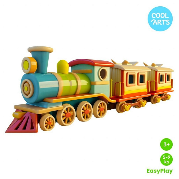 Pastelový vlak - EasyPlay - Drevené Puzzle