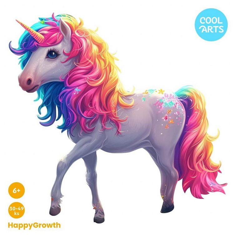 Osvietený unikorn - HappyGrowth (30 - 49 ks) - Drevené puzzle