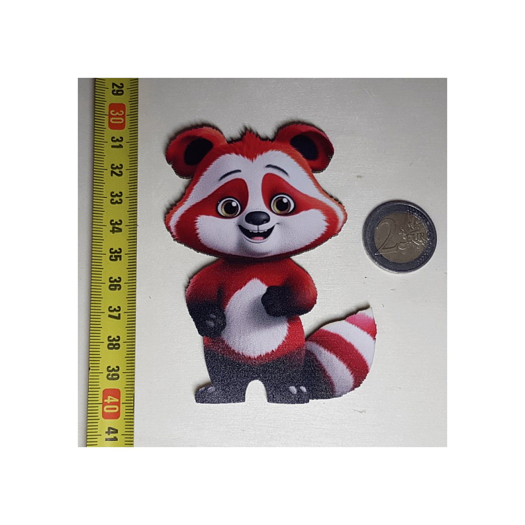 Panda červená - Drevená magnetka - CoolArts