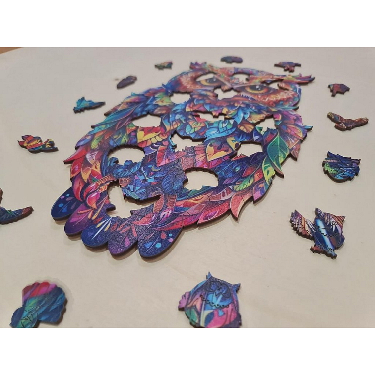 Žiarivá sova - SoulPassion (63 ks) - Drevené puzzle