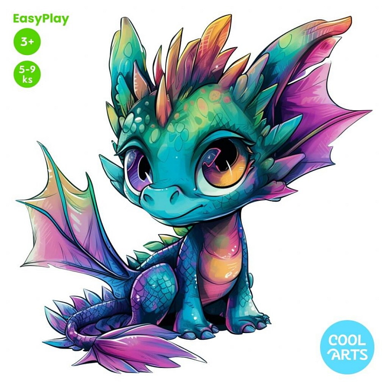 Farebný dráčik - EasyPlay - Drevené Puzzle