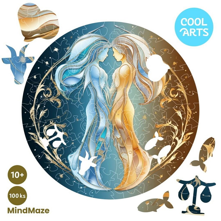 Blíženci ohňa a ľadu - Znamenie zverokruhu - MindMaze (100 ks) - Drevené puzzle