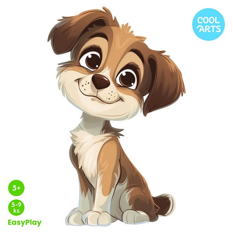 Zasnený pes - EasyPlay - Drevené Puzzle