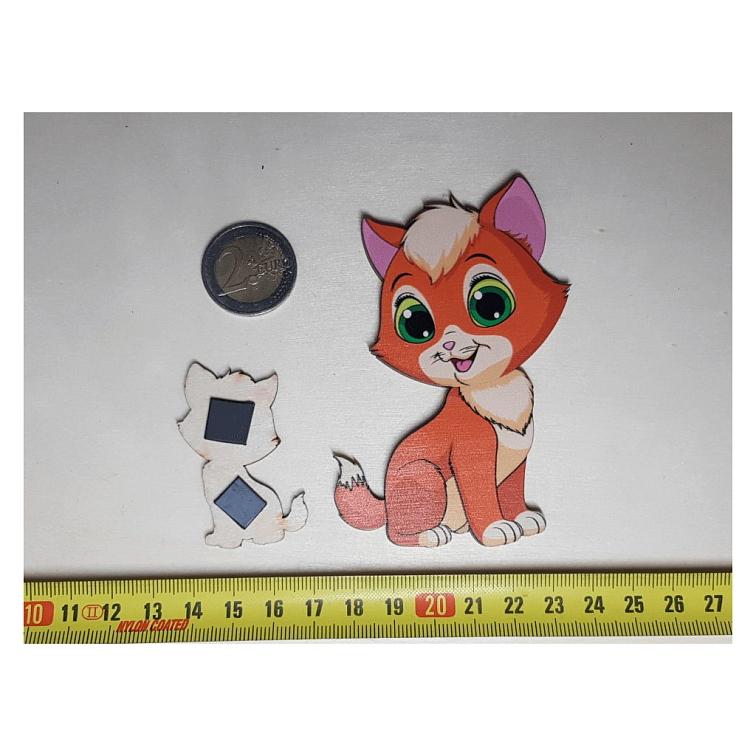 Mačička - Drevená magnetka - CoolArts