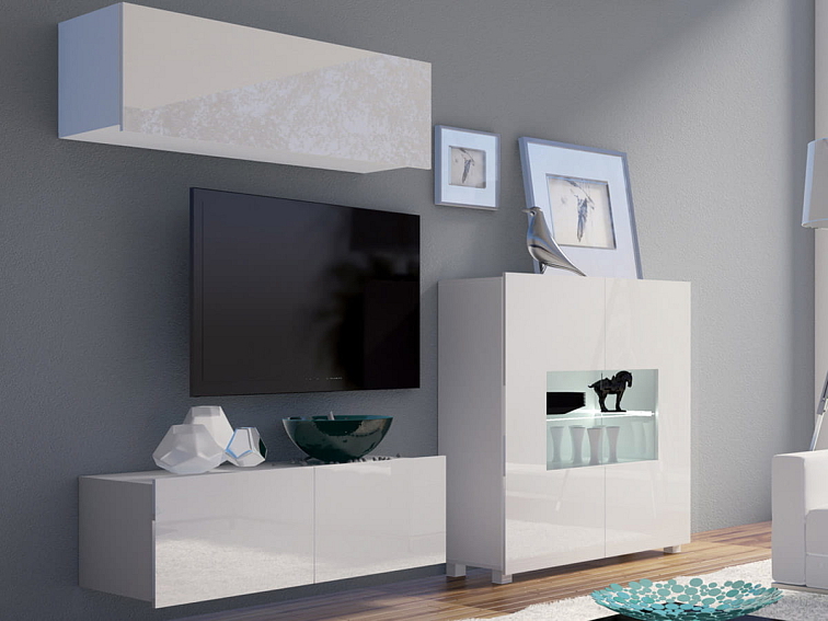 Obývací stěna LORONA 9, Bílá 105 cm