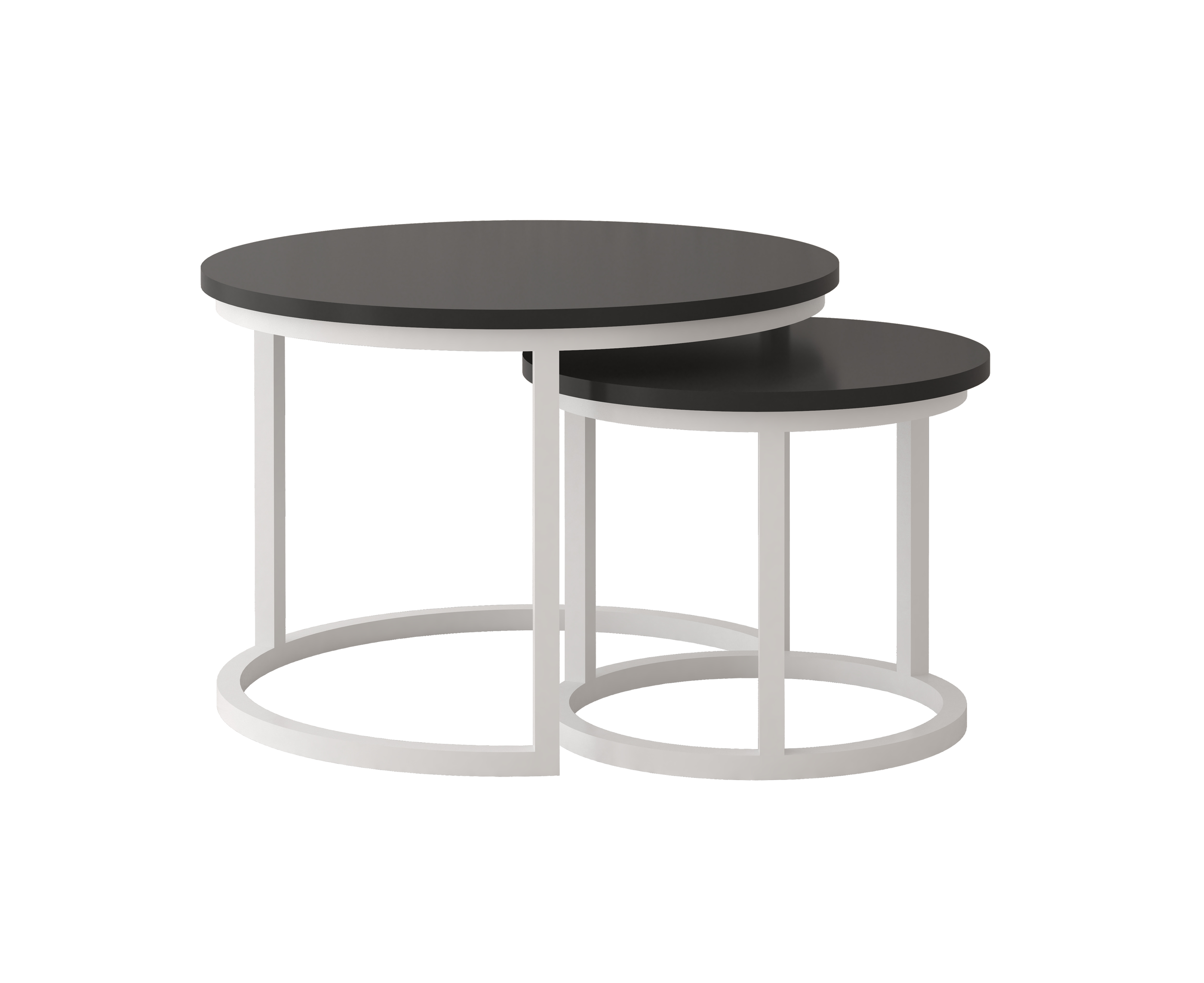 Konferenční stolek RONDO, Černá/Bílá