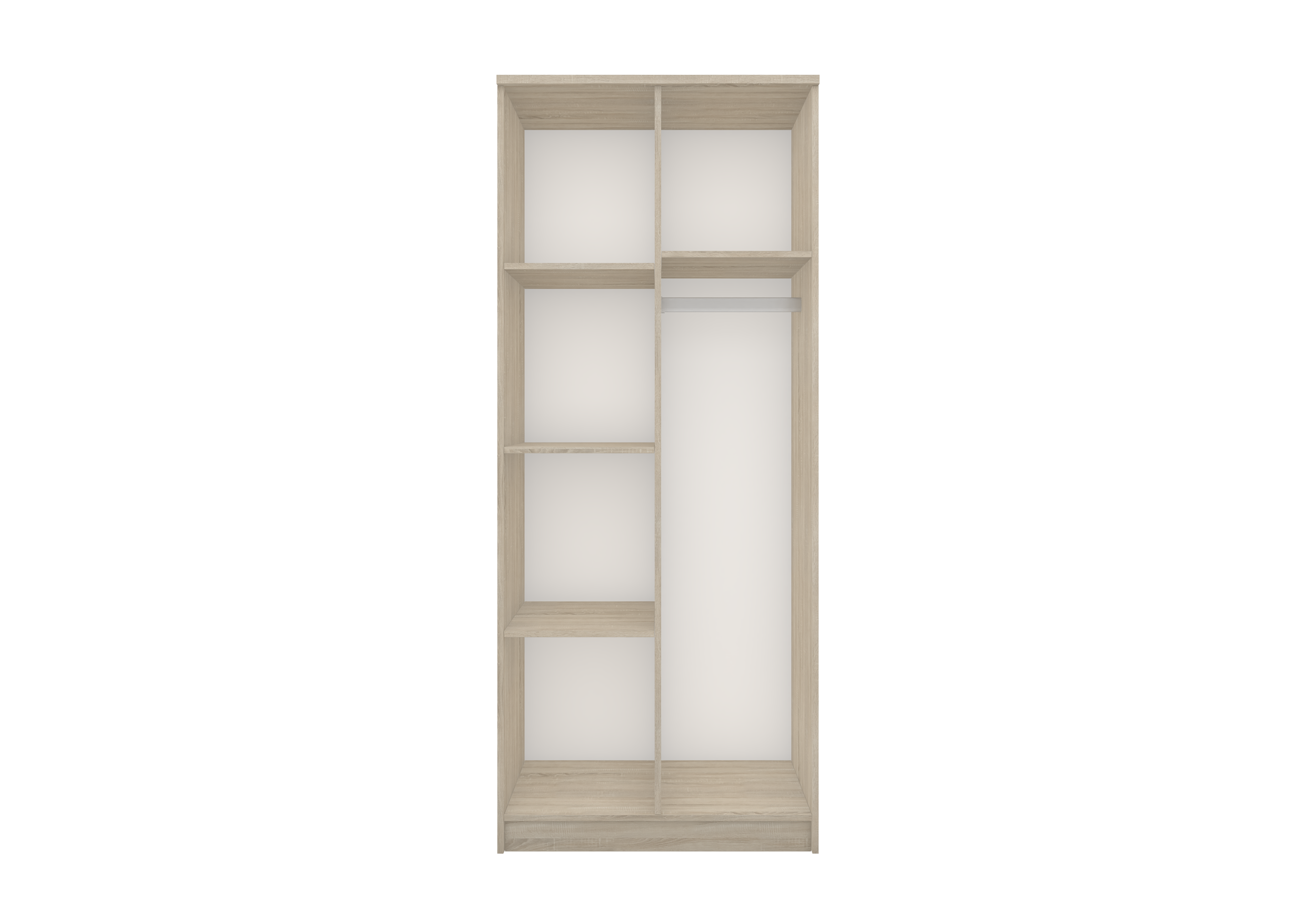 Šatní skříň OMEGA III 2D 06, 80 cm Dub Sonoma/Bílá
