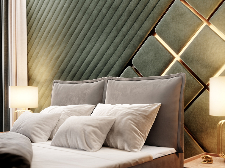 Kontinentální čalouněná postel LOTO (140 x 200 cm)