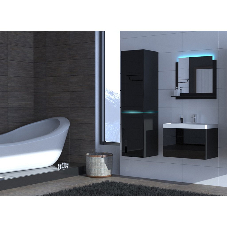 Koupelnová stěna ALI 15 - Černý lesk