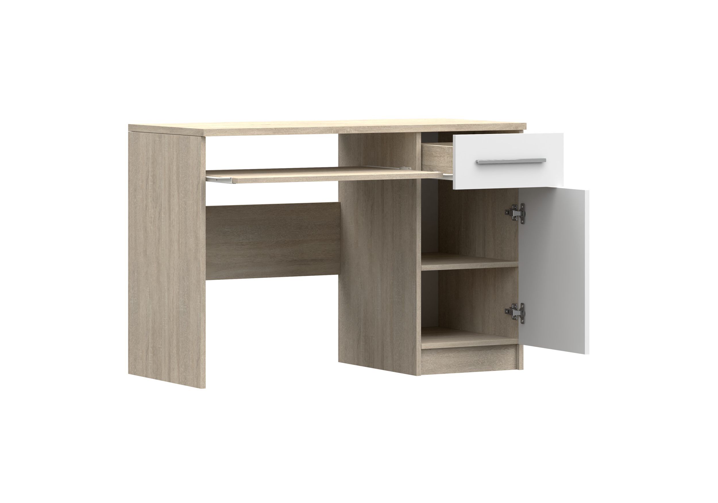 Psací stůl OMEGA III 08, 110 cm Dub Sonoma/Bílá