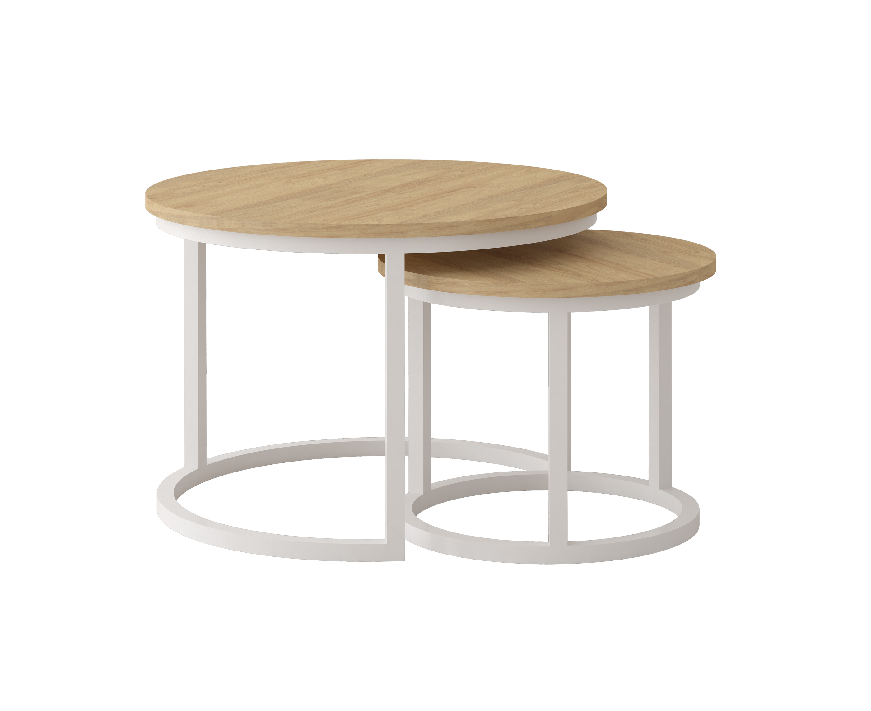 Konferenční stolek RONDO, Dub Sonoma/Bílá