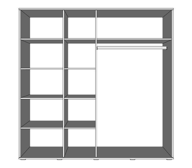 Šatní skříň BARI 4D, 200 cm Dub San Remo/Černá