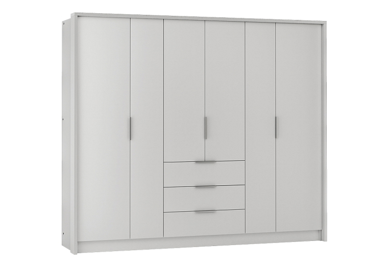 Šatní skříň BANGKOK 255 cm, Bílá