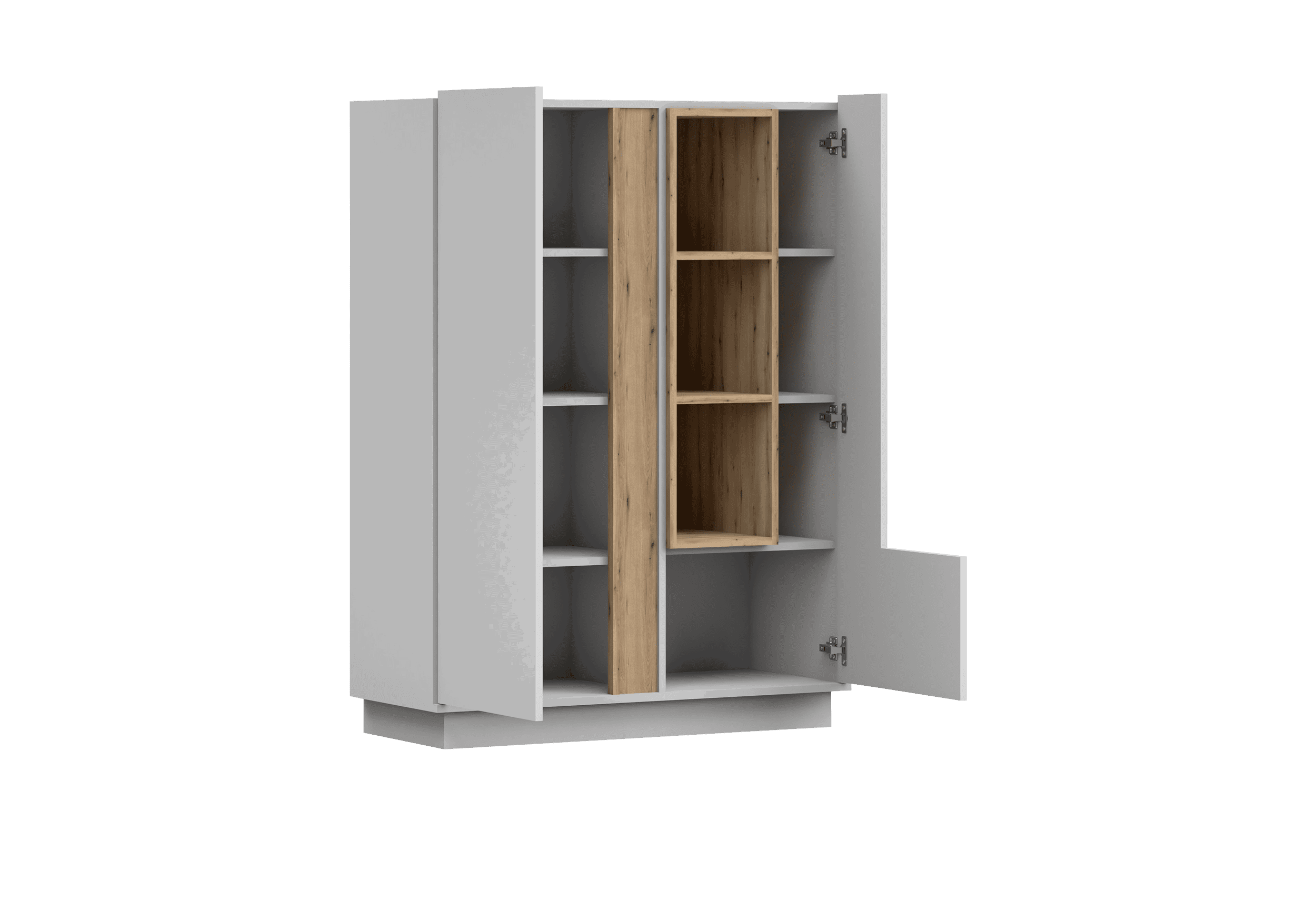 Knihovna GREY 07, 100 cm Bílá/Dub Artisan