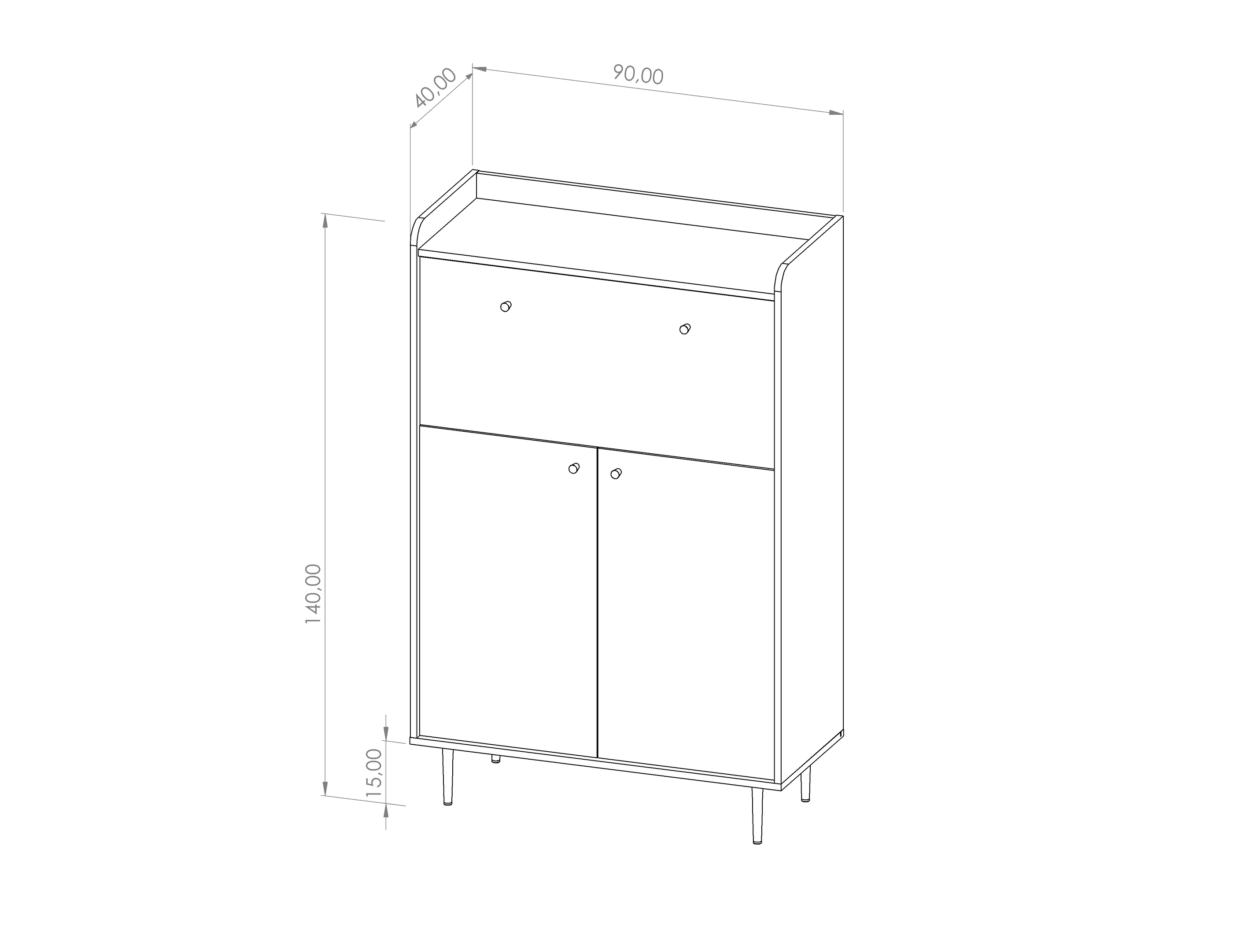 Barová komoda NEFERTUM KB90, 90 cm
