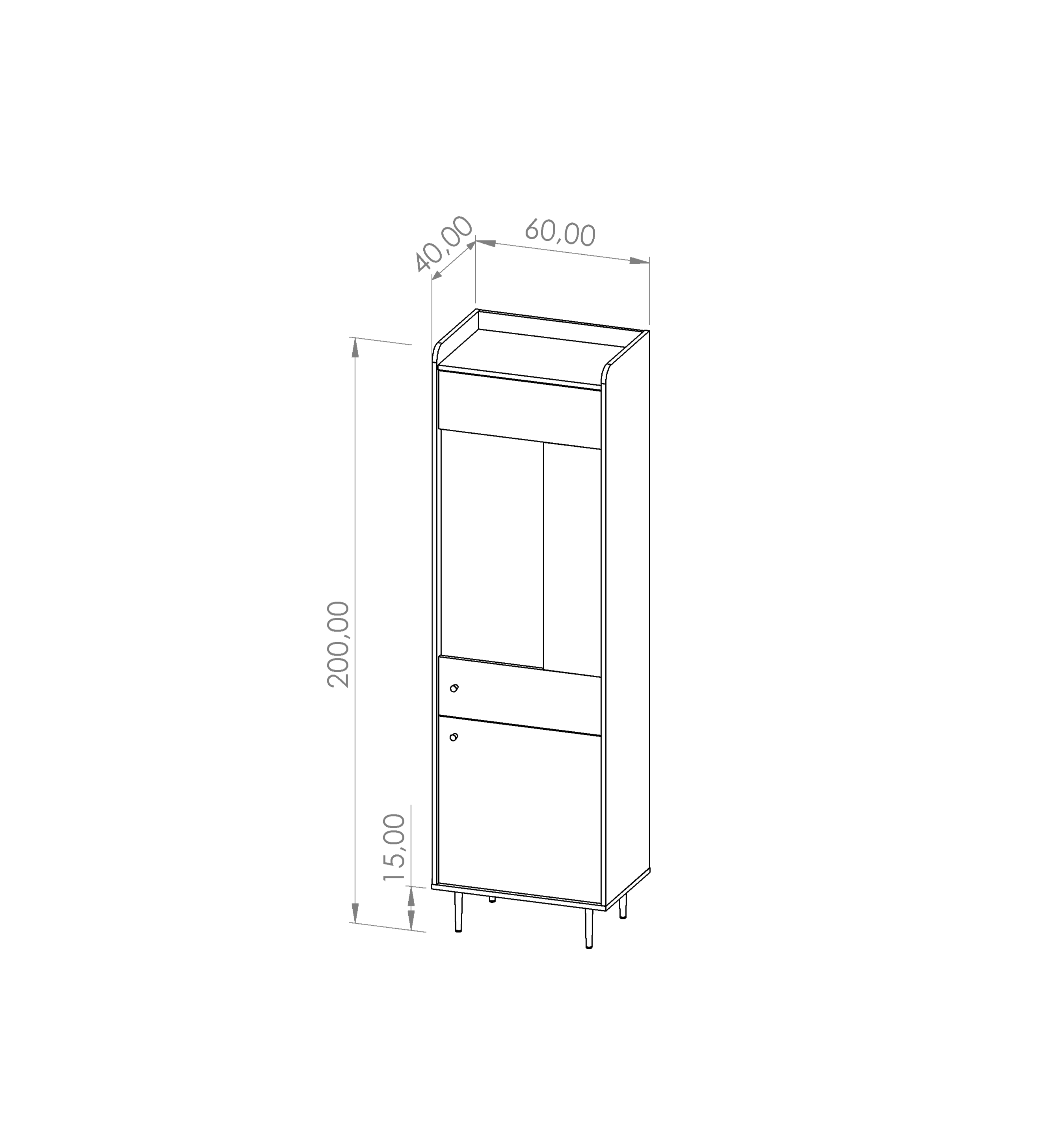 Vitrínová skříň NEFERTUM WIT60, 60 cm