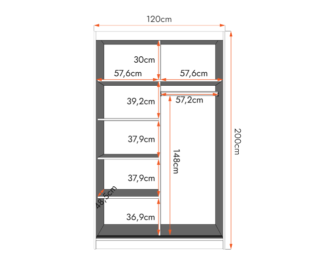 Šatní skříň NEOMI 01, 120 cm