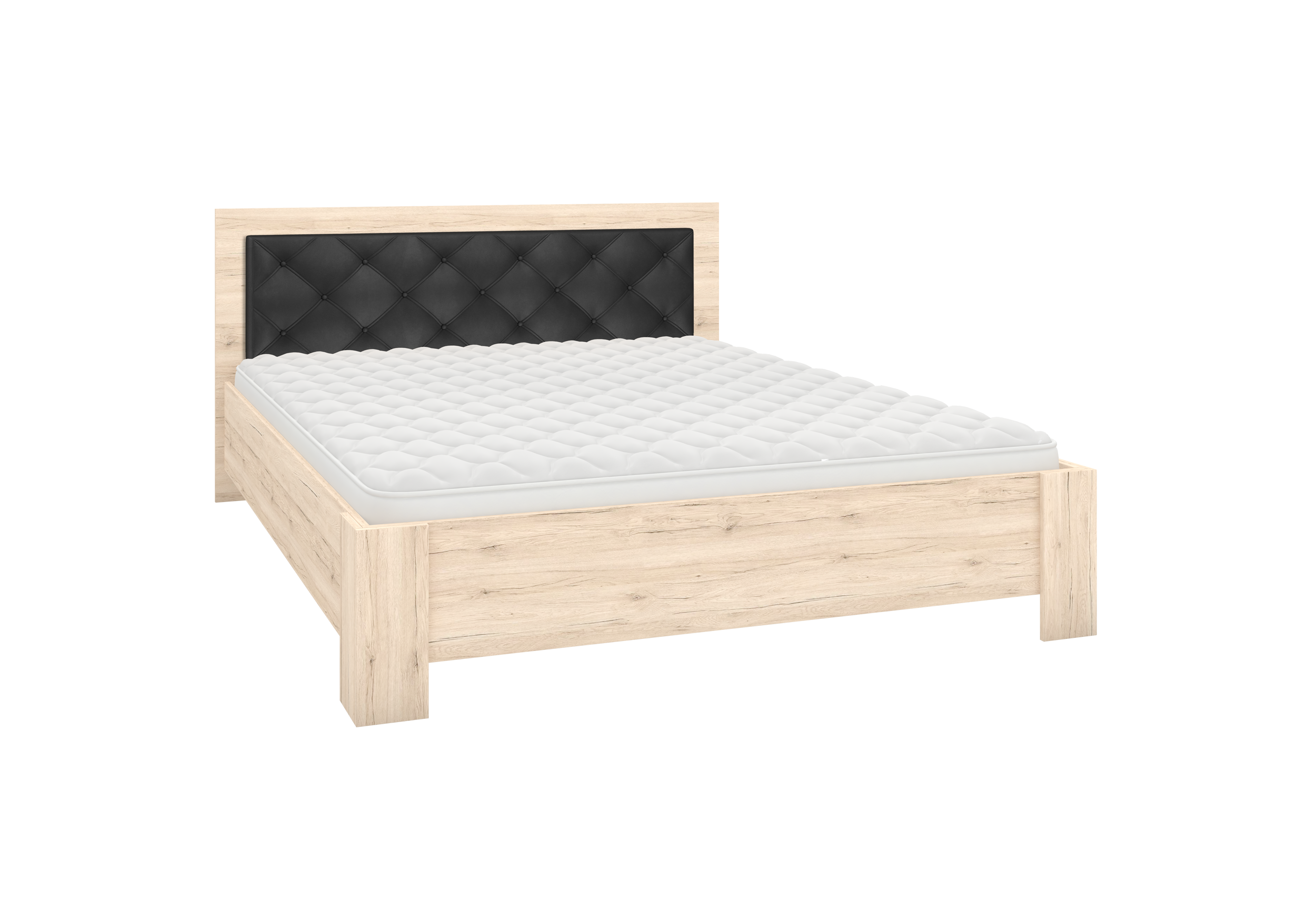 Postel BARI 160x200 cm, Dub San Remo/Černá