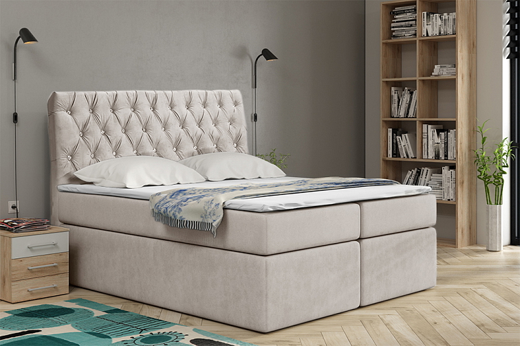 Kontinentální čalouněná postel Luxurious - Trinity 2302 (90x200 cm)