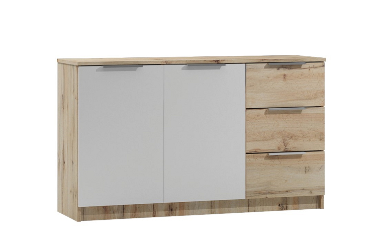 Komoda VIENNA, 138 cm Dub Votan/Bílá