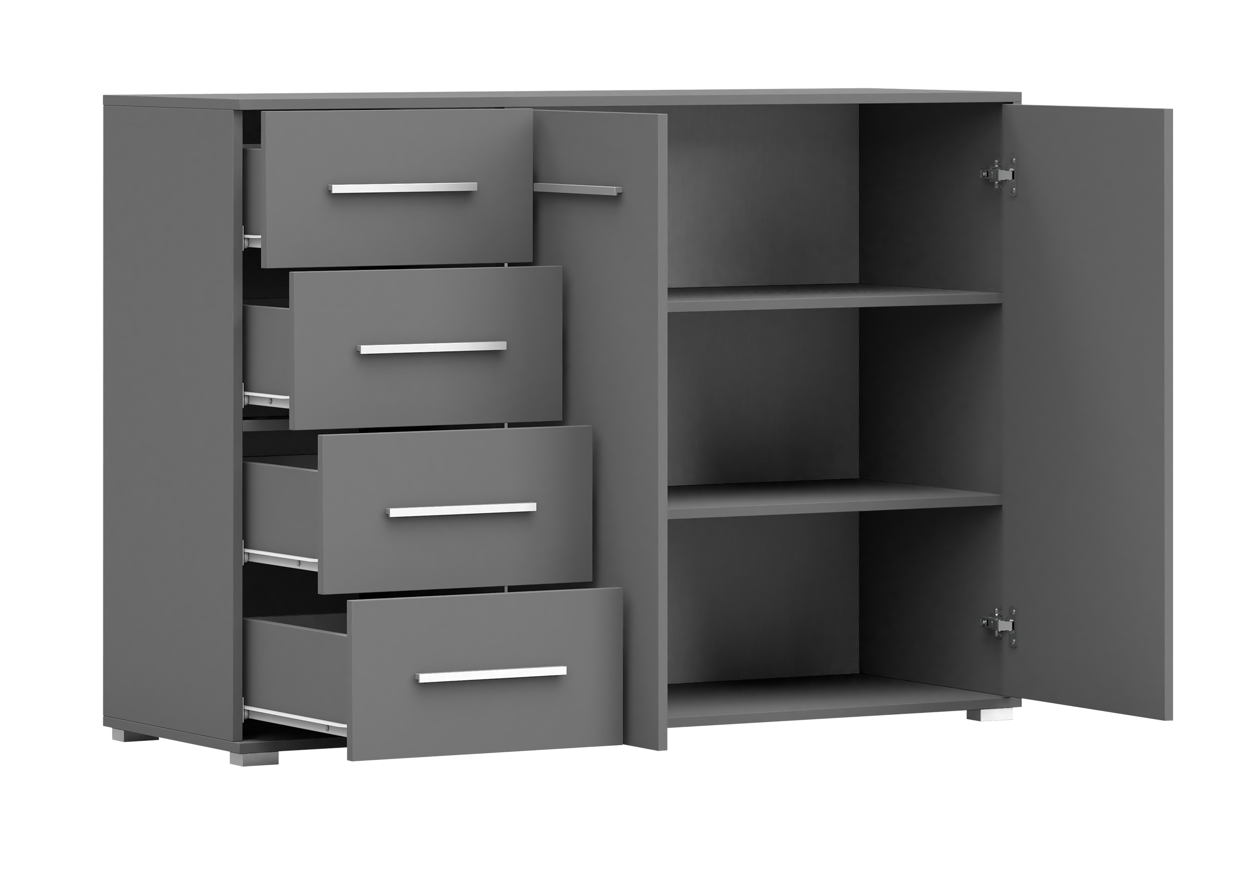 Komoda FRIDA 2D4S 01, 135 cm Grafit