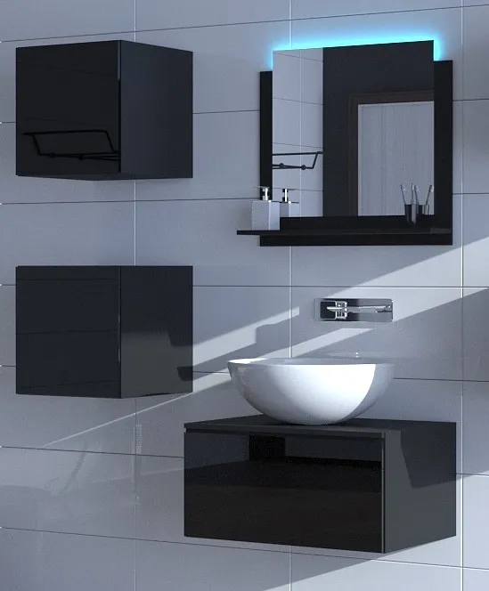 Koupelnová stěna ALI 27 - Černý lesk