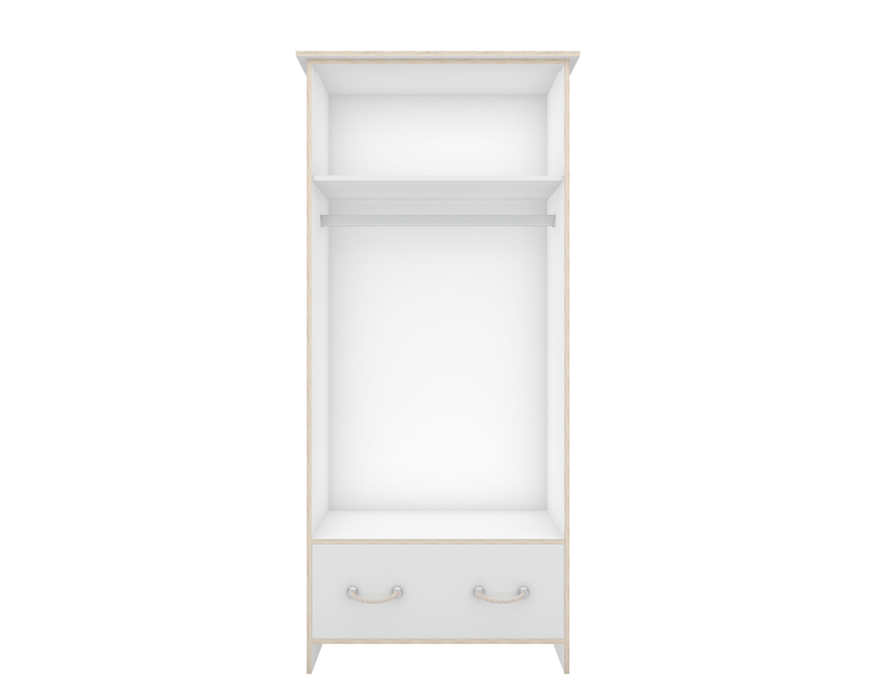 Šatní skříň KOSMO 2D1S 06, 90 cm Bílá/Dub Sonoma