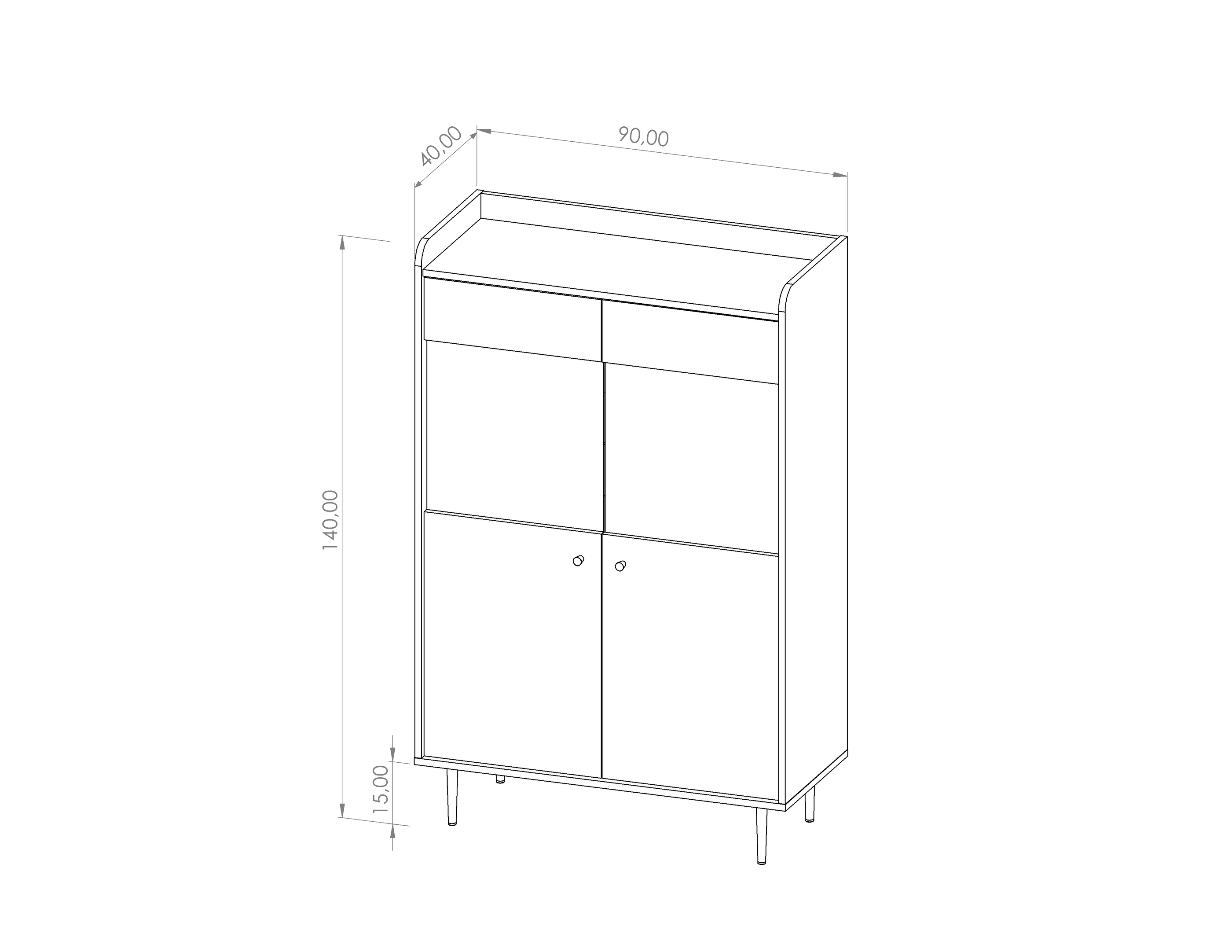 Vitrínová skříň NEFERTUM WIT90, 90 cm