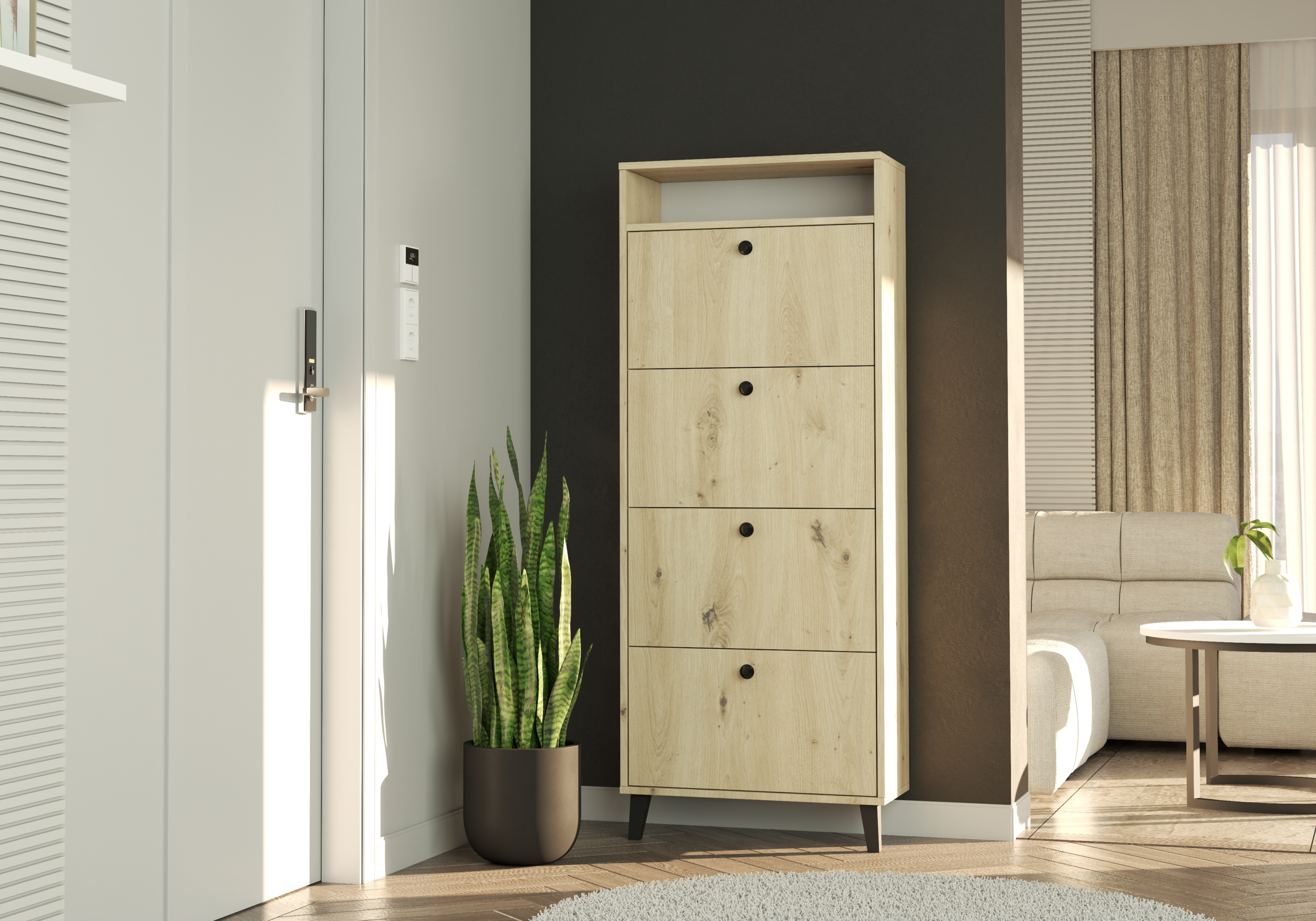 Botník HERMES 4A - Dub Artisan, 60 cm