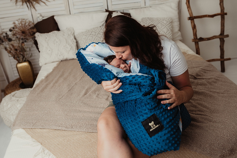 Péřová zavinovačka Mimoušek soft růže minky bílá
