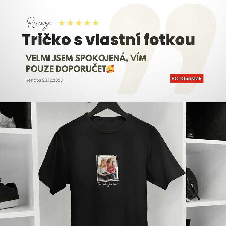 Farebné tričko s fotkou rámeček Srdce 3 Unisex střih FOTOpošťák