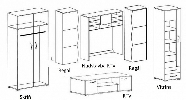 Obývací stěna San Remo Idzczak 310/203/52