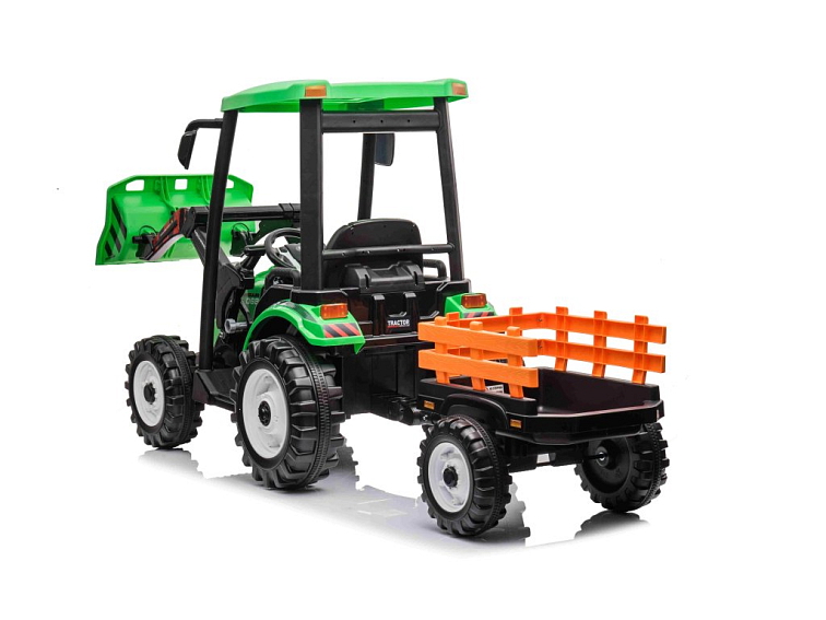 MEGA dětský elektrický traktor D68 s valníkem a nakladačem | 2x200W | zelená