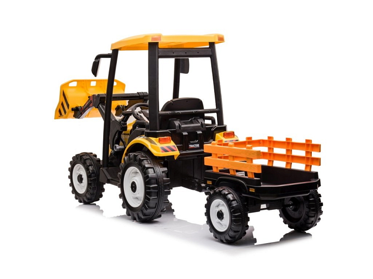 MEGA dětský elektrický traktor D68 s valníkem a nakladačem | 2x200W | žlutá