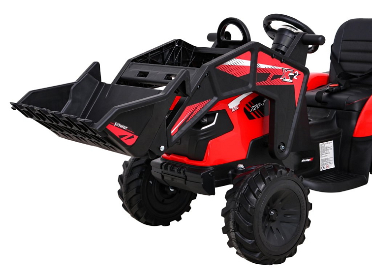 Dětský elektrický traktor - bagr 720-T vč. valníku | 2x45W | červená