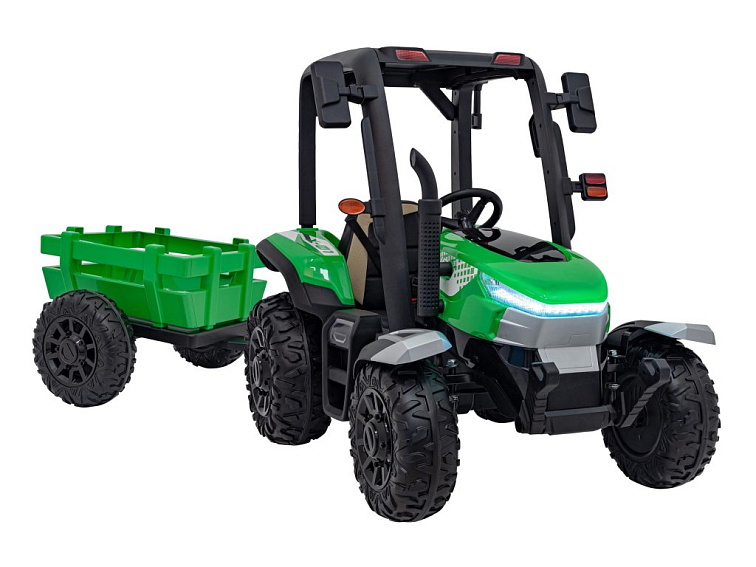 Elektrický traktor s valníkem pro děti BLAST 206 | 2x200W | zelená