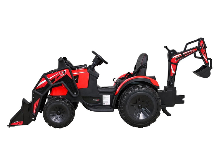 Dětský elektrický traktor - bagr 720-T vč. valníku | 2x45W | červená
