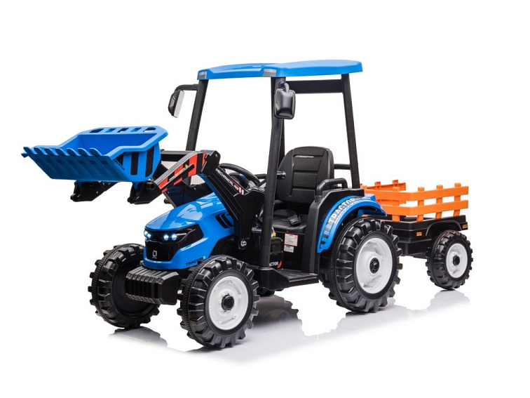 MEGA dětský elektrický traktor D68 s valníkem a nakladačem | 2x200W | modrá