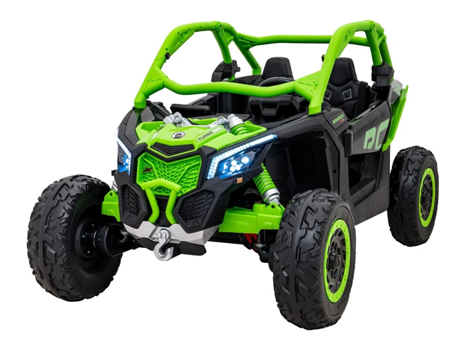 Zelená buggy can-am maverick, parádní dětské autíčko.